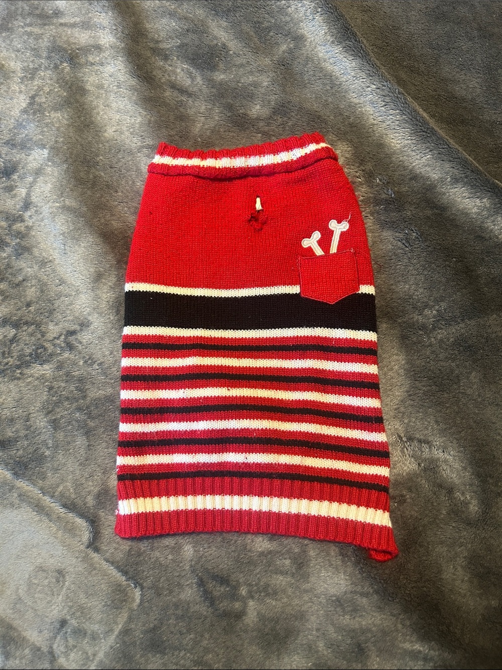 Dog Red Striped sweater large